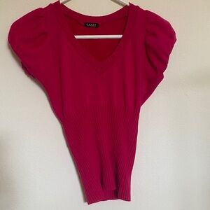 Cezanne Fuchsia V-Neck Women's Blouse